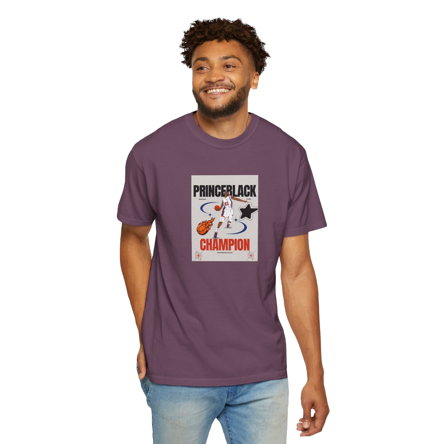 Vintage Champion Graphic T-Shirt - Unisex Garment-Dyed Tee