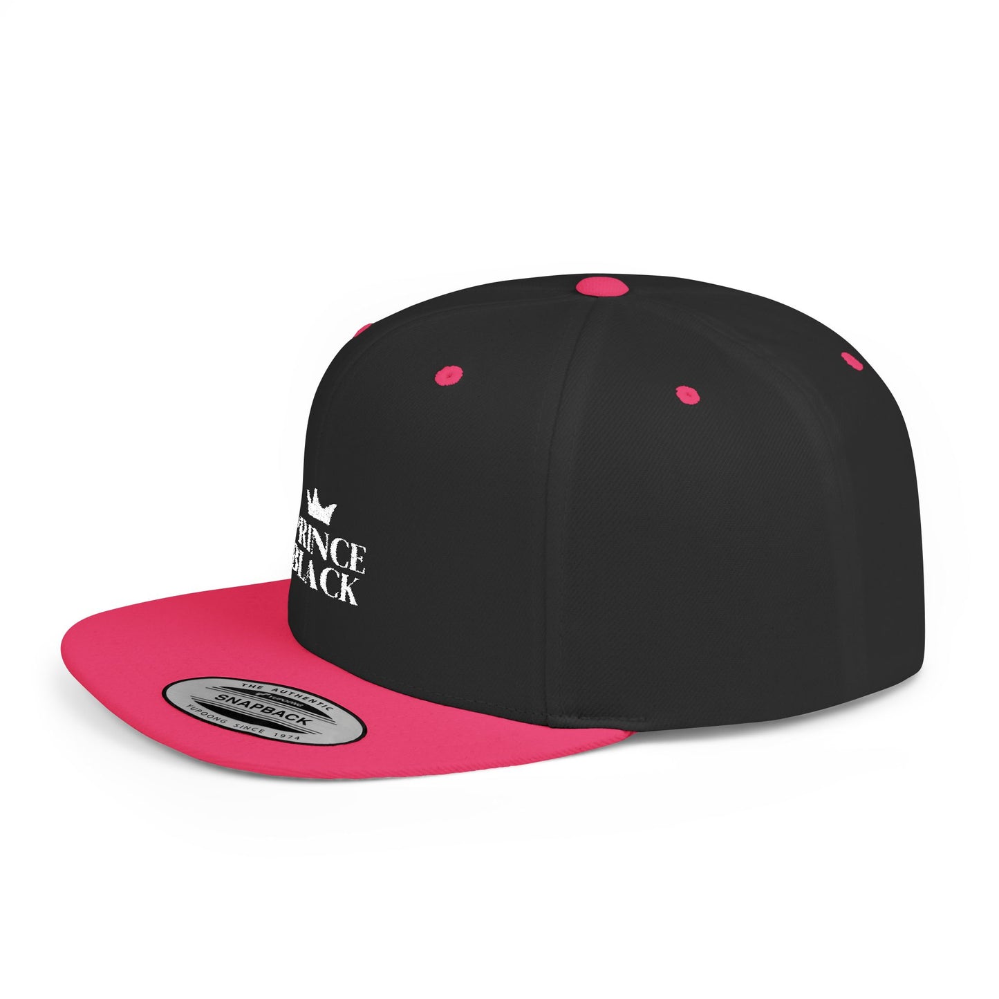 Stylish Prince Black Flat Bill Snapback Hat for Fashion-Forward Individuals