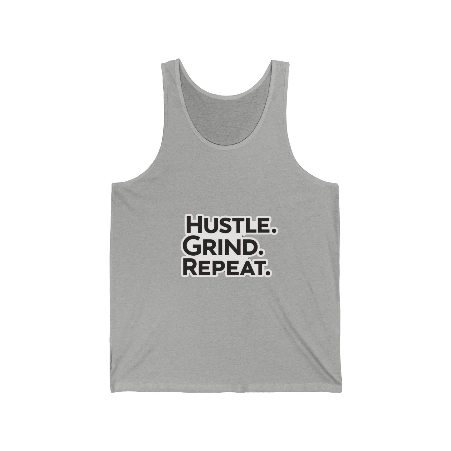 Hustle Grind Repeat Unisex Jersey Tank - Motivational Fitness Shirt