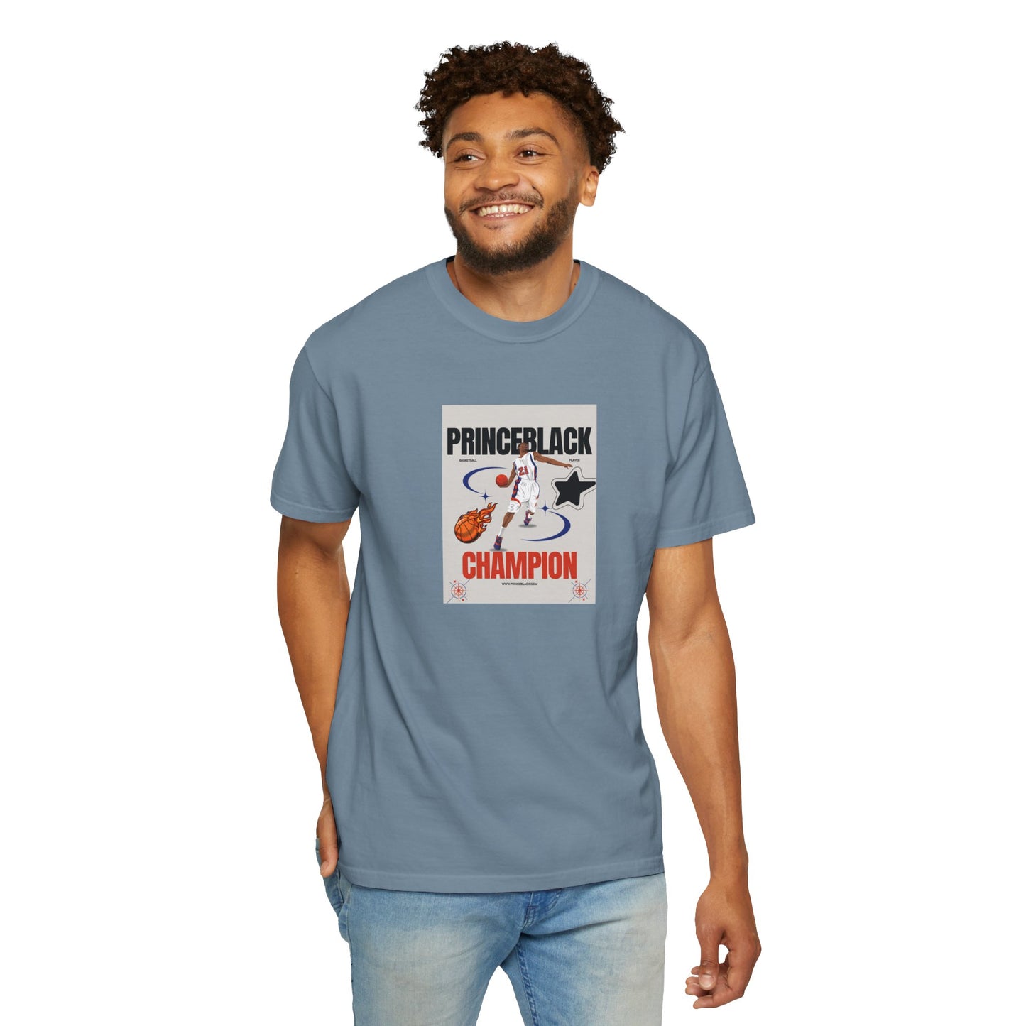 Vintage Champion Graphic T-Shirt - Unisex Garment-Dyed Tee