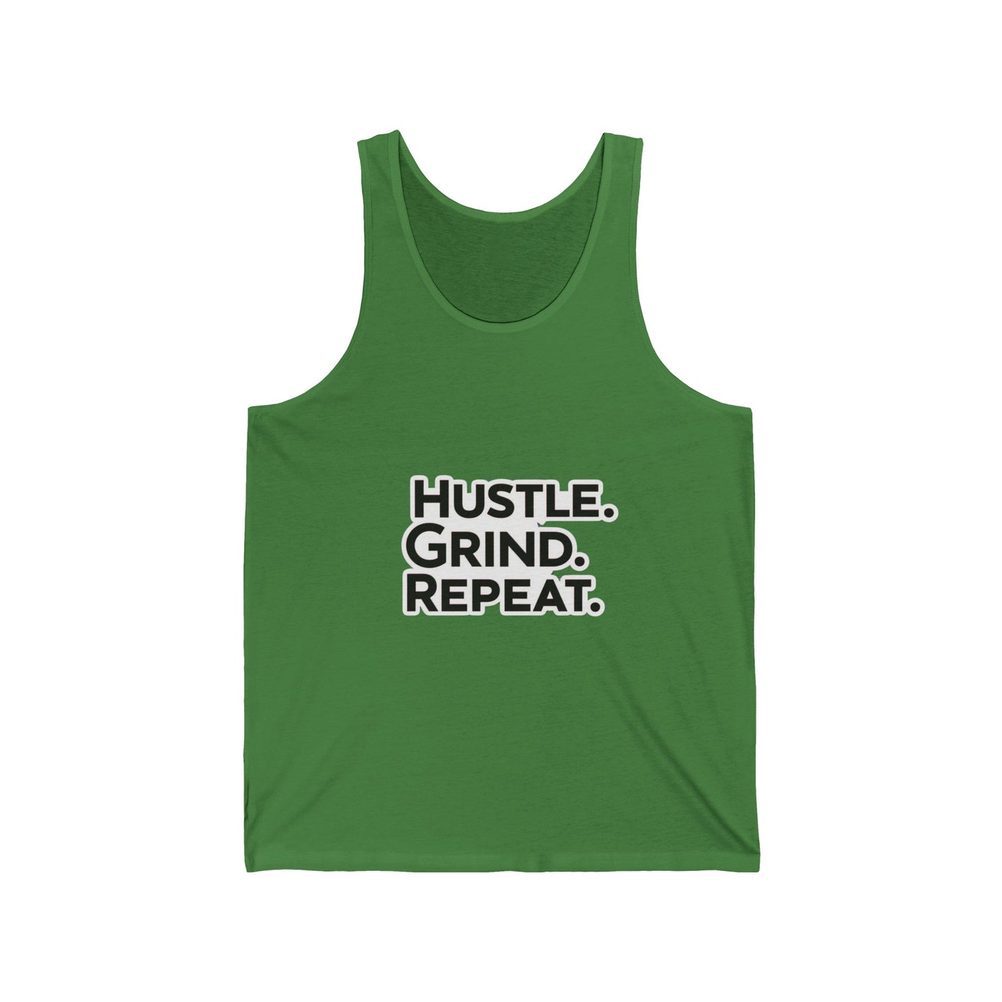 Hustle Grind Repeat Unisex Jersey Tank - Motivational Fitness Shirt