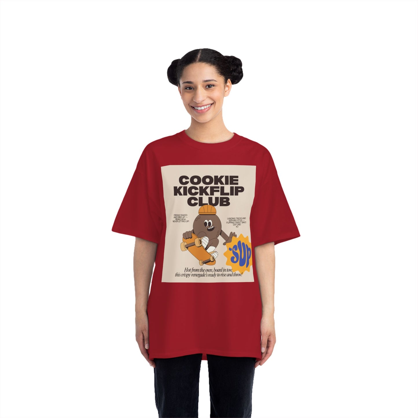 Cookie Kickflip Club T-Shirt - Fun Skateboarding Tee for Kids & Teens