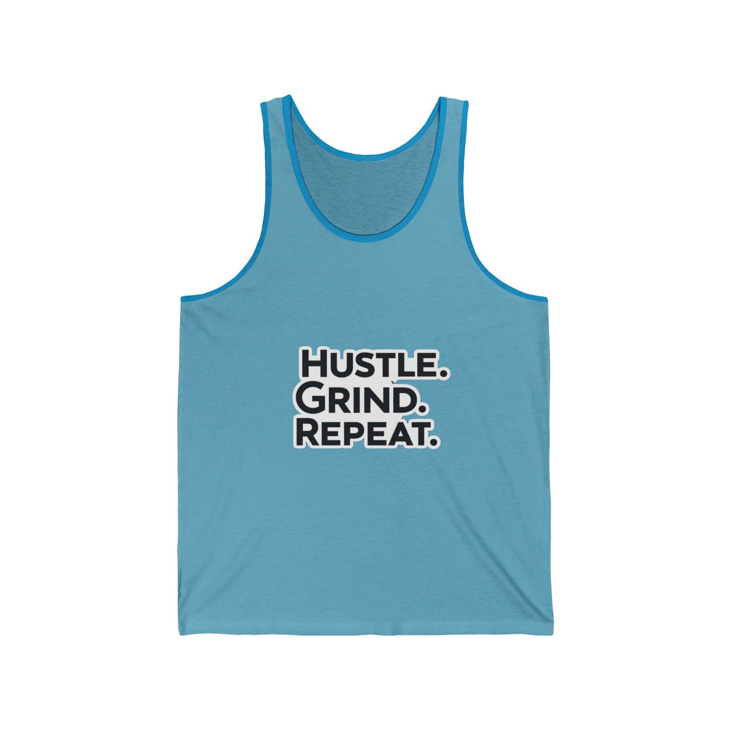 Hustle Grind Repeat Unisex Jersey Tank - Motivational Fitness Shirt