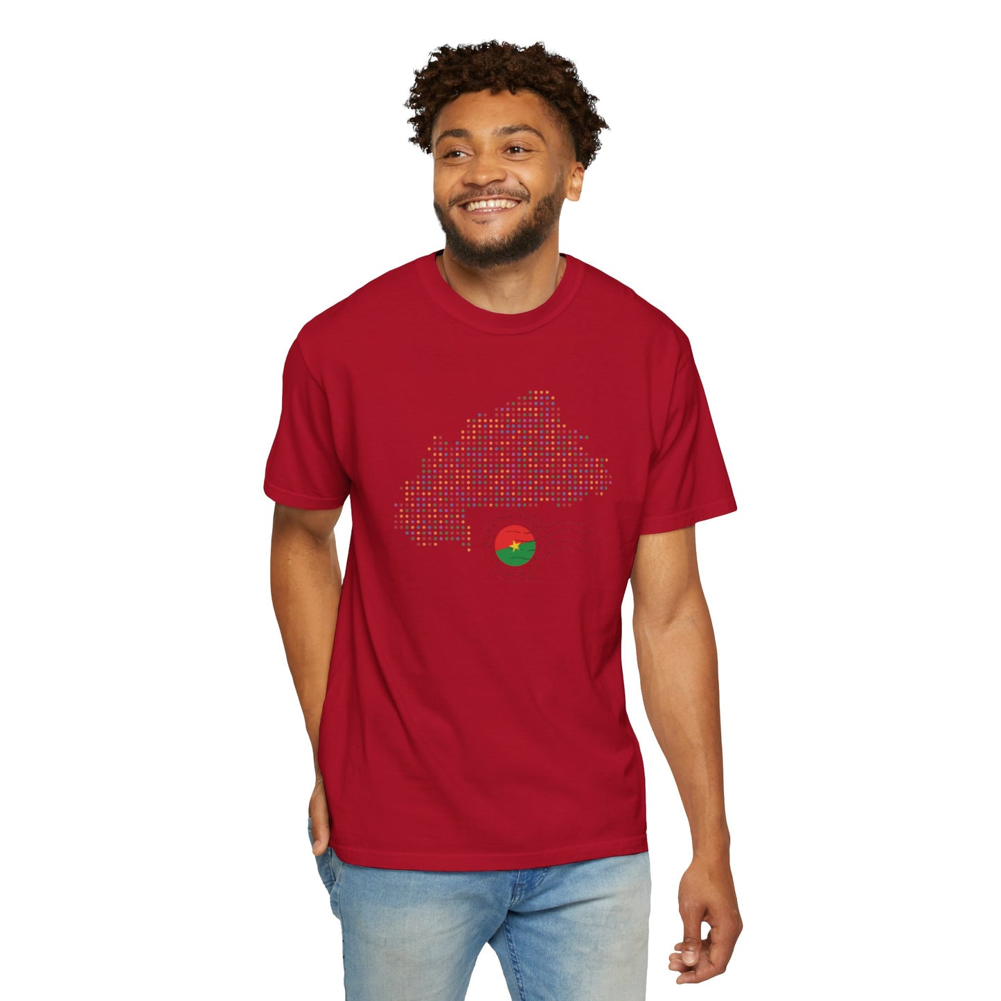 Burkina Faso T-Shirt with Artistic Flag Design - Perfect for Celebrations and Everyday Wear