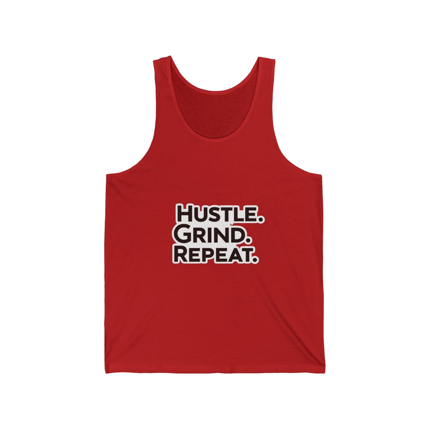 Hustle Grind Repeat Unisex Jersey Tank - Motivational Fitness Shirt