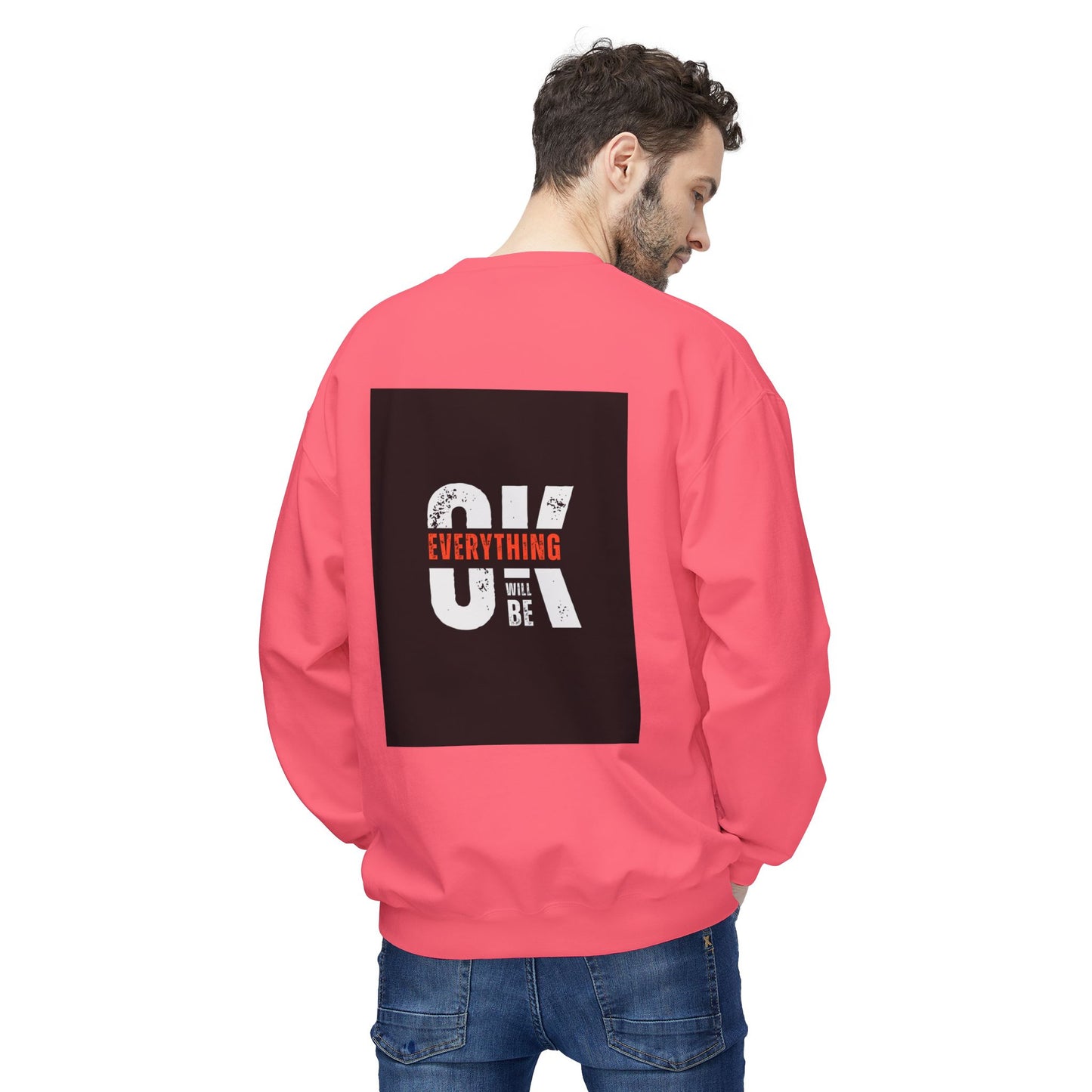 Everything Will Be OK Crewneck Sweatshirt - Unisex Midweight Fleece for Comfort and Style