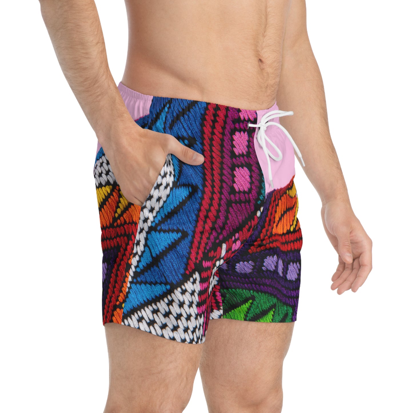 Colorful Bohemian Swim Trunks - Vibrant Beachwear for Summer Fun