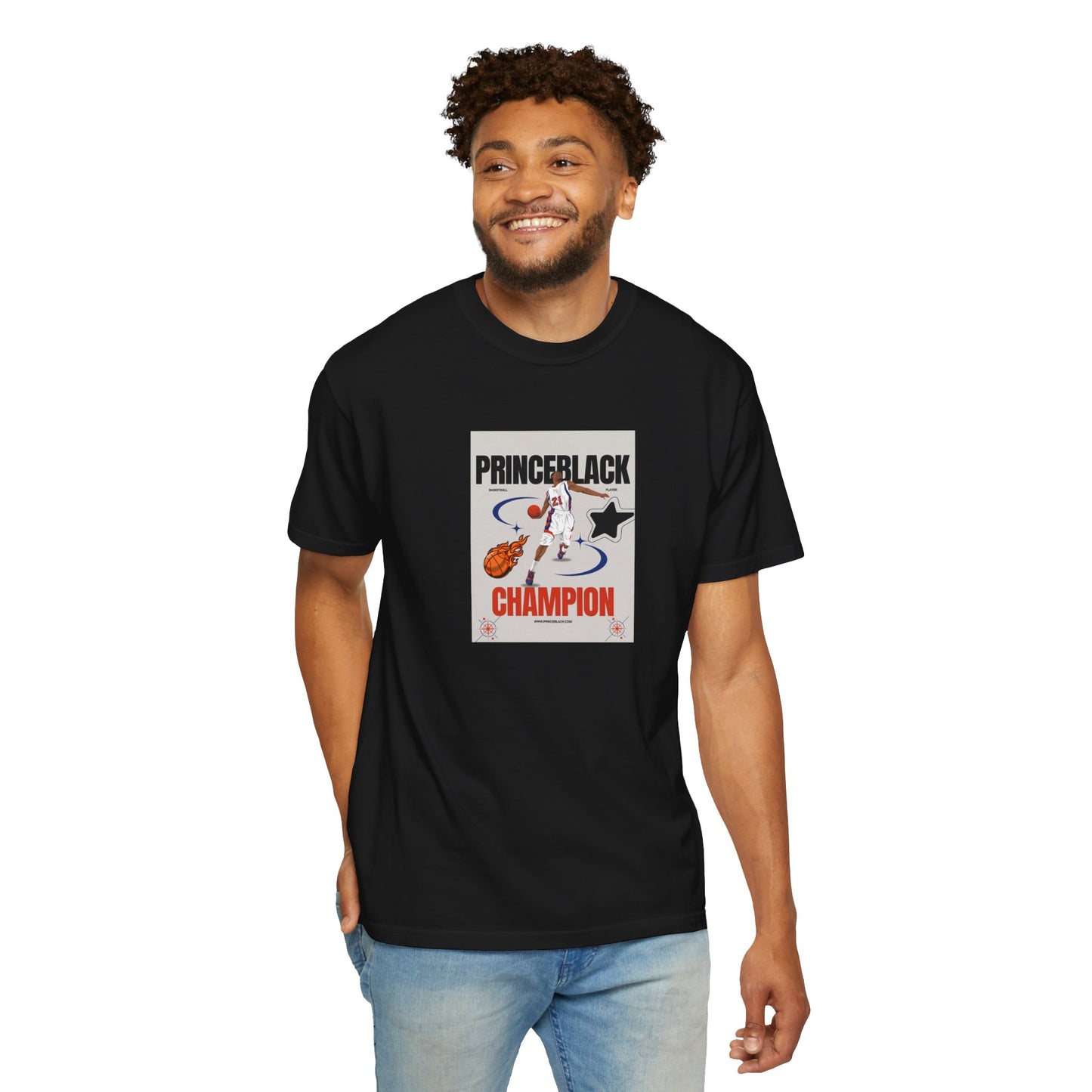 Vintage Champion Graphic T-Shirt - Unisex Garment-Dyed Tee