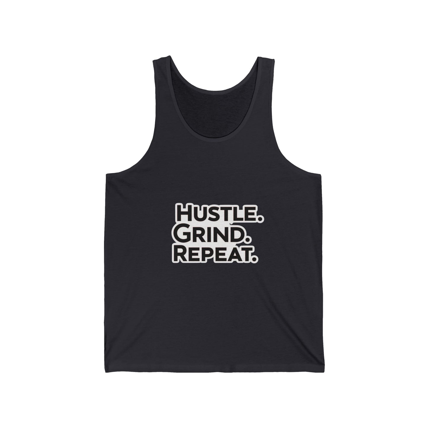 Hustle Grind Repeat Unisex Jersey Tank - Motivational Fitness Shirt