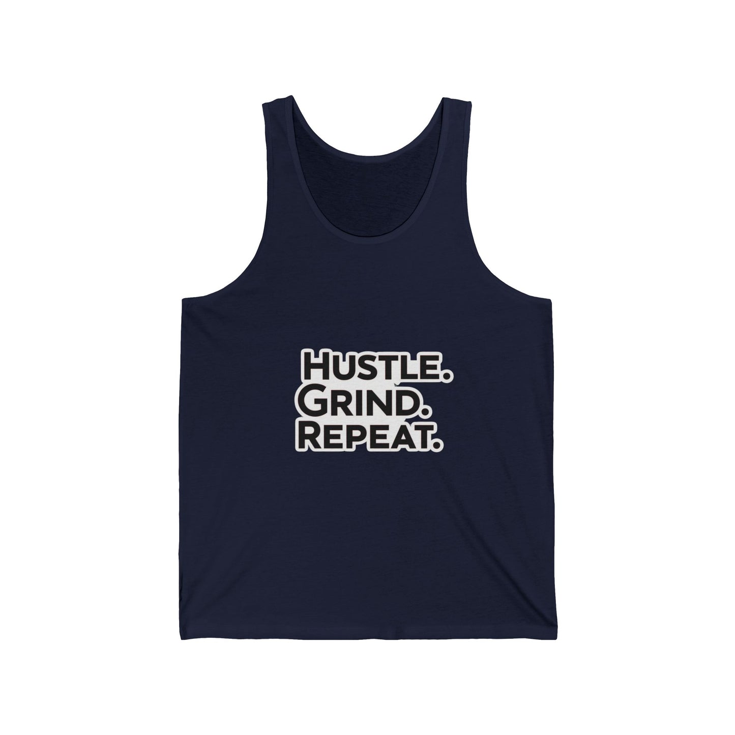 Hustle Grind Repeat Unisex Jersey Tank - Motivational Fitness Shirt