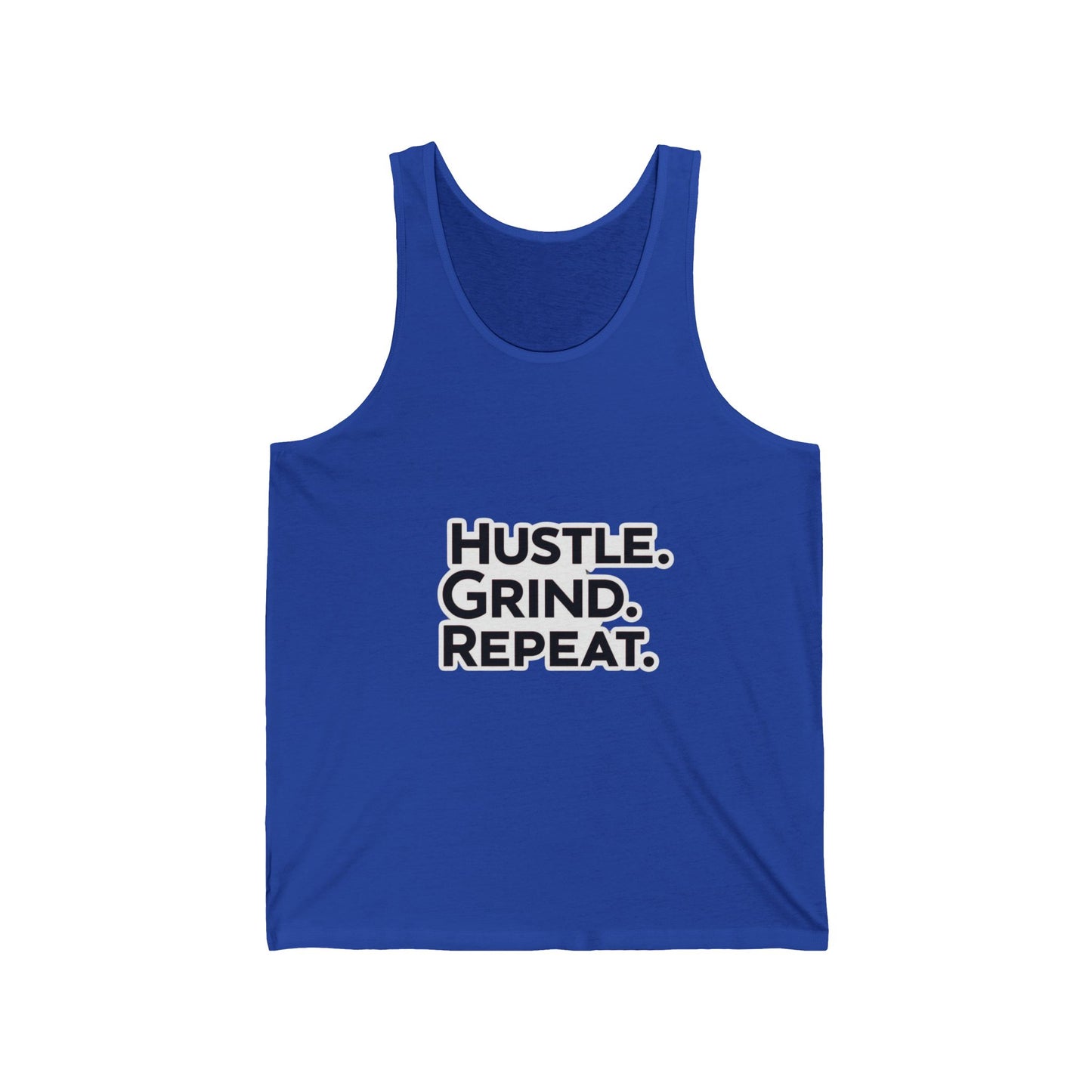 Hustle Grind Repeat Unisex Jersey Tank - Motivational Fitness Shirt