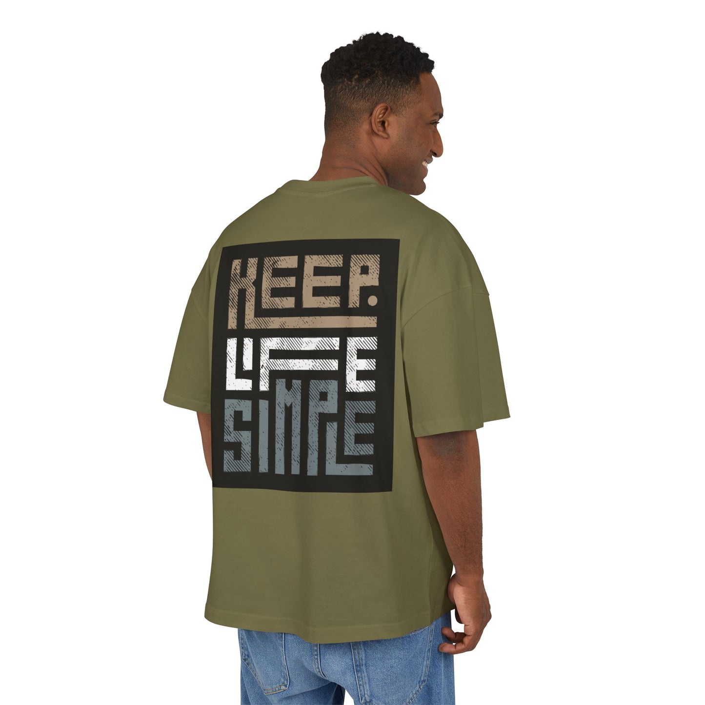 Unisex Keep Life Simple Box Tee - Oversized Cotton T-Shirt