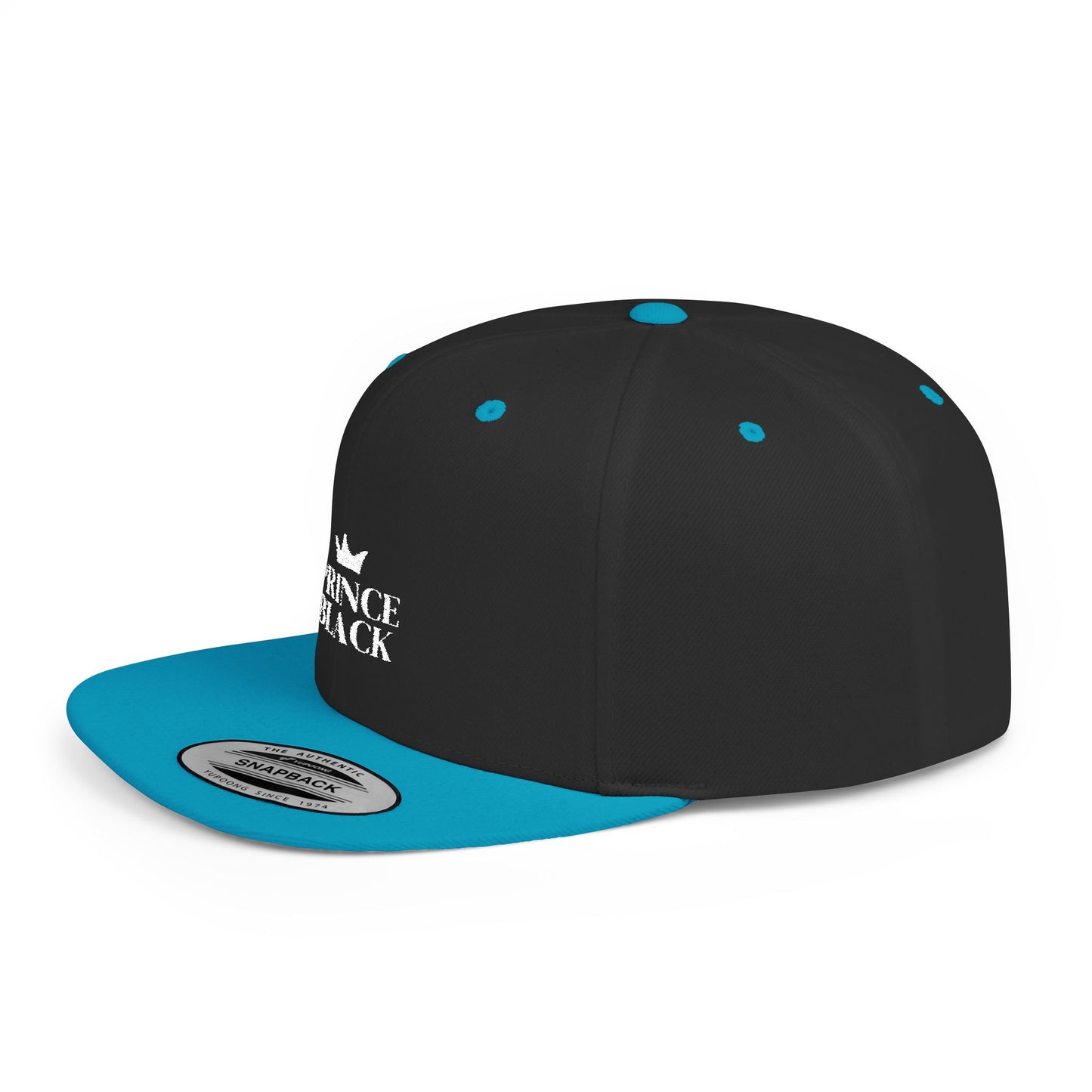Stylish Prince Black Flat Bill Snapback Hat for Fashion-Forward Individuals