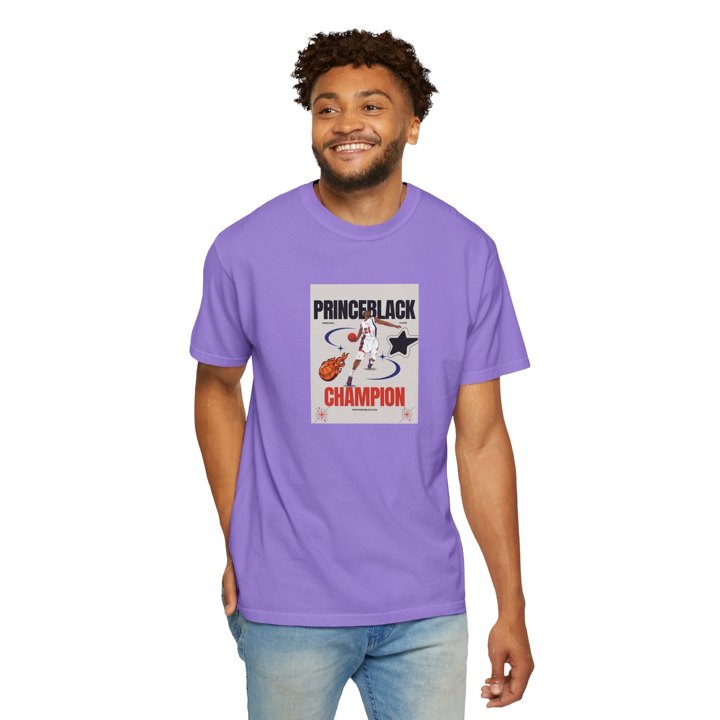 Vintage Champion Graphic T-Shirt - Unisex Garment-Dyed Tee