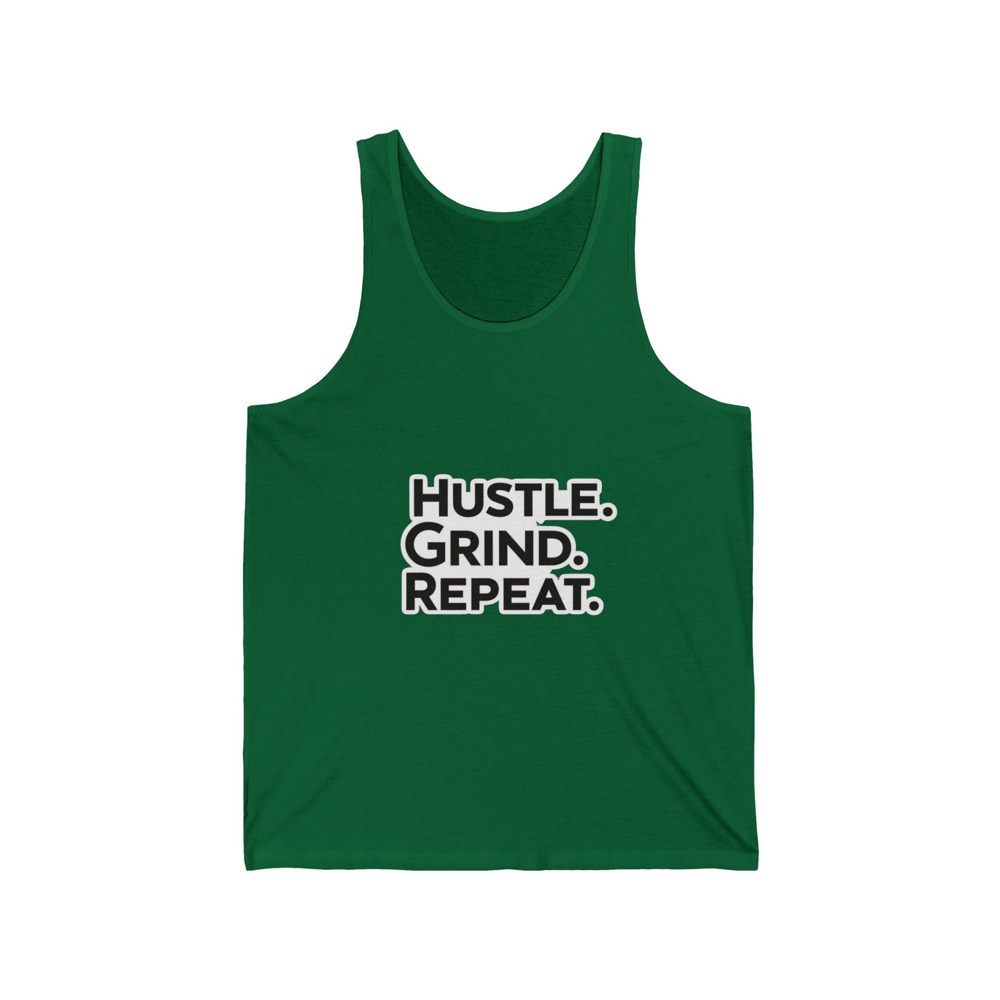 Hustle Grind Repeat Unisex Jersey Tank - Motivational Fitness Shirt