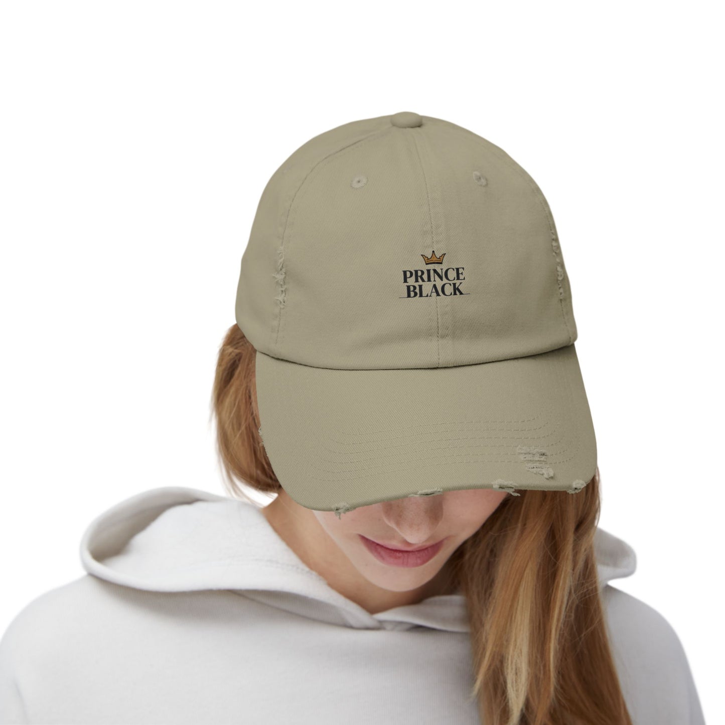 Distressed Cap - Stylish Prince Black Baseball Hat