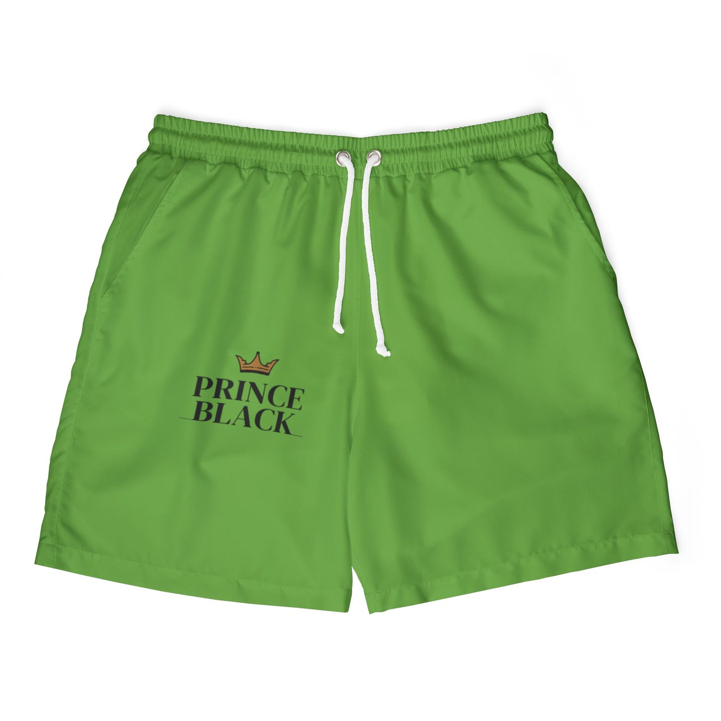 Prince Black Unisex Swim Shorts - Vibrant Green Beachwear for Summer Fun