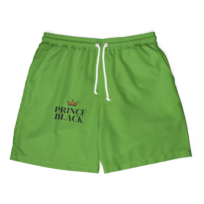 Prince Black Unisex Swim Shorts - Vibrant Green Beachwear for Summer Fun