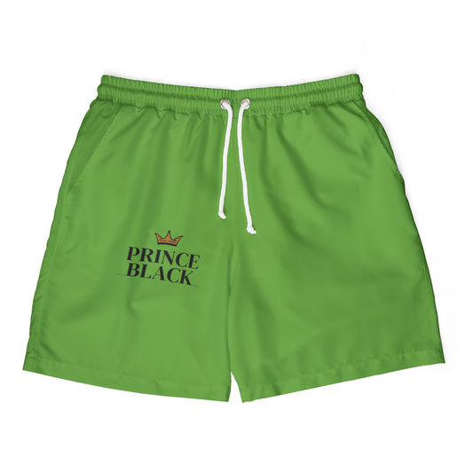 Prince Black Unisex Swim Shorts - Vibrant Green Beachwear for Summer Fun