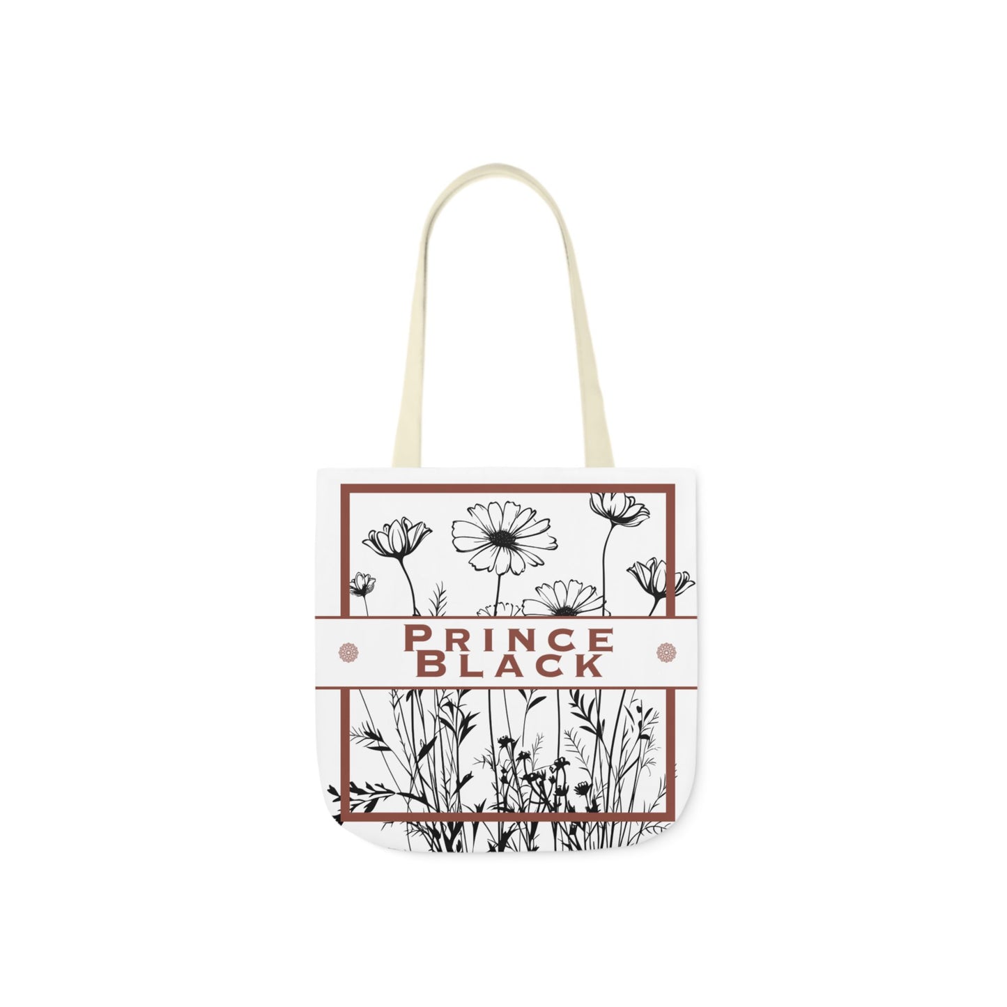 Floral Canvas Tote Bag with 5-Color Straps - Stylish &amp; Eco-Friendly 