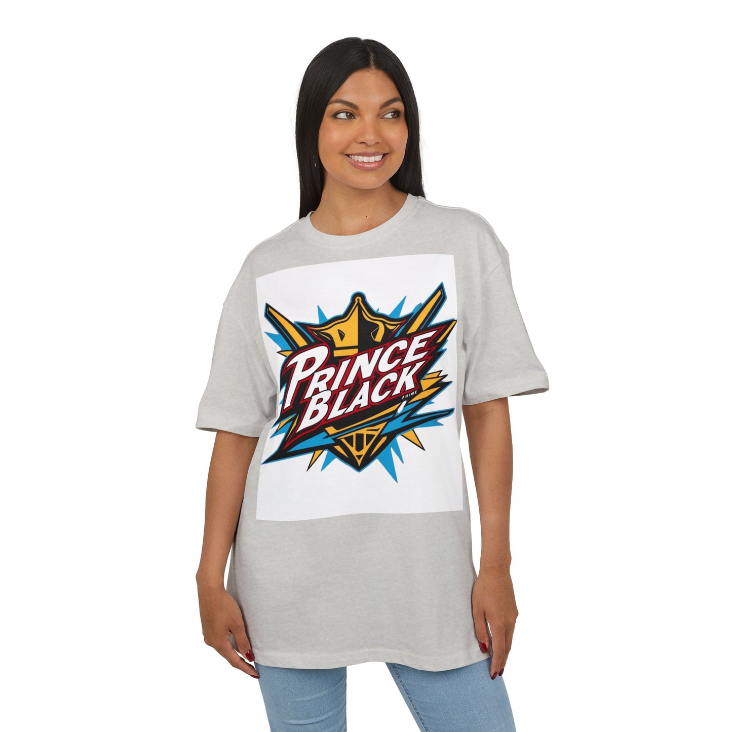 Unisex Oversized Tee - Energetic ‘Prince Black’ Graphic - Casual Streetwear