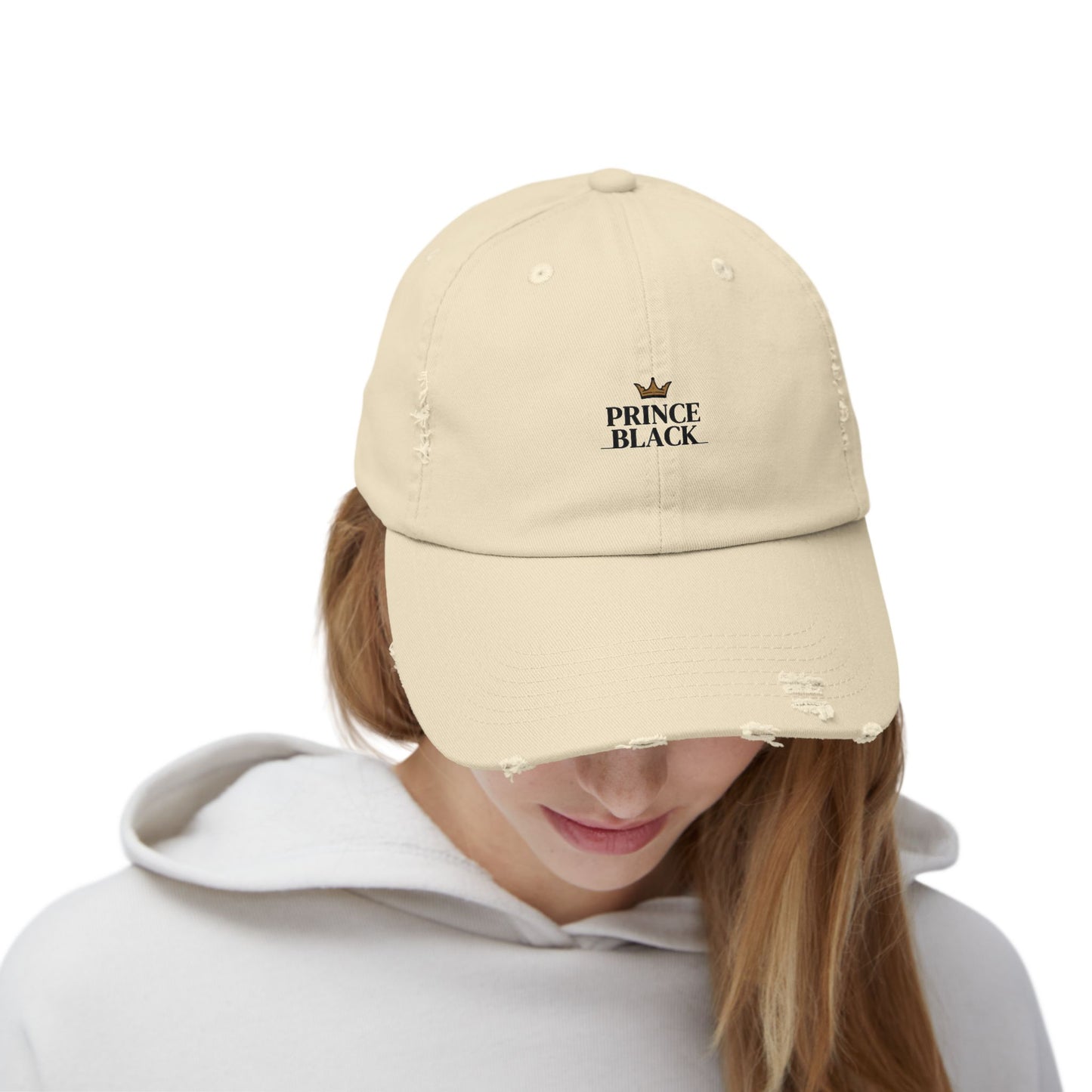 Distressed Cap - Stylish Prince Black Baseball Hat
