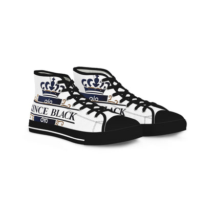 Baskets montantes pour homme – Design royal élégant avec inscription « Prince Black » 