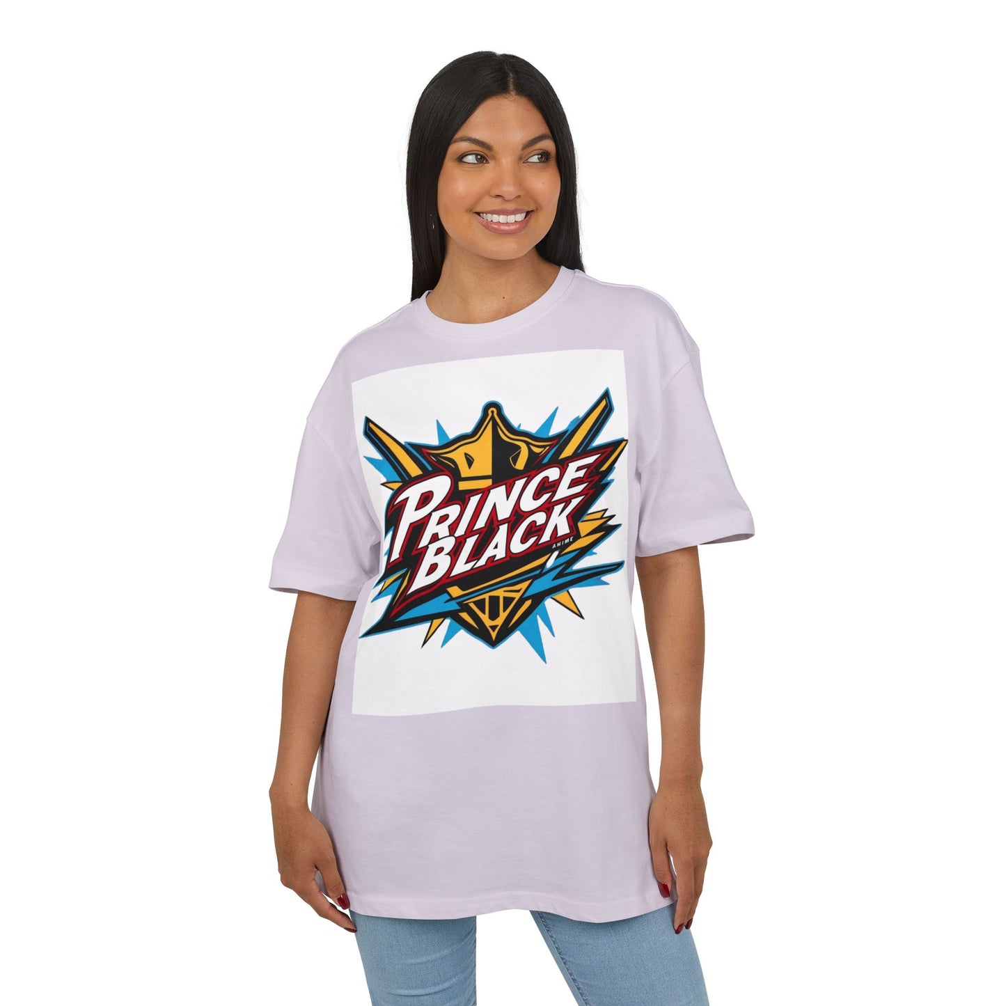 Unisex Oversized Tee - Energetic ‘Prince Black’ Graphic - Casual Streetwear