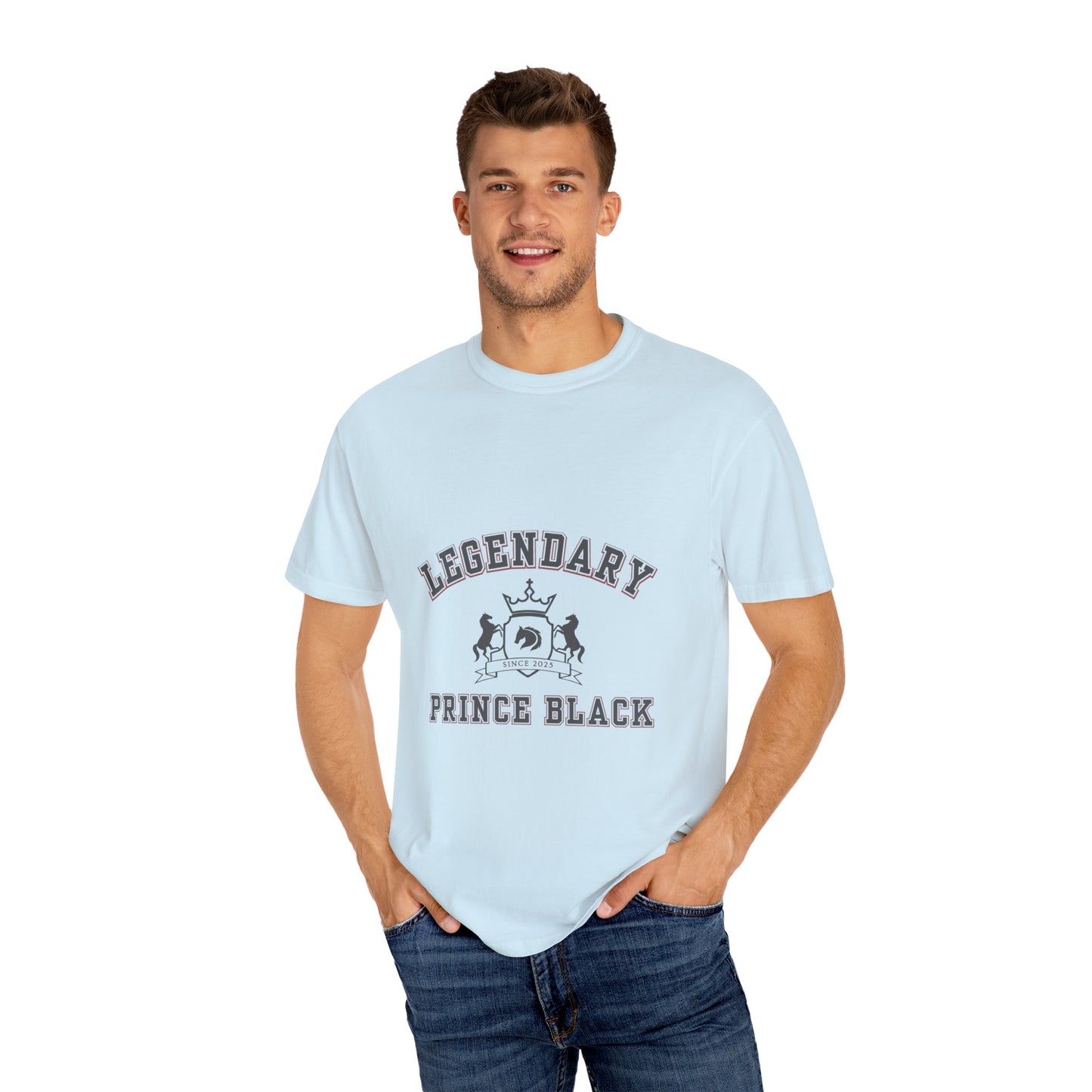 Legendary Prince Black Unisex Garment-Dyed T-Shirt
