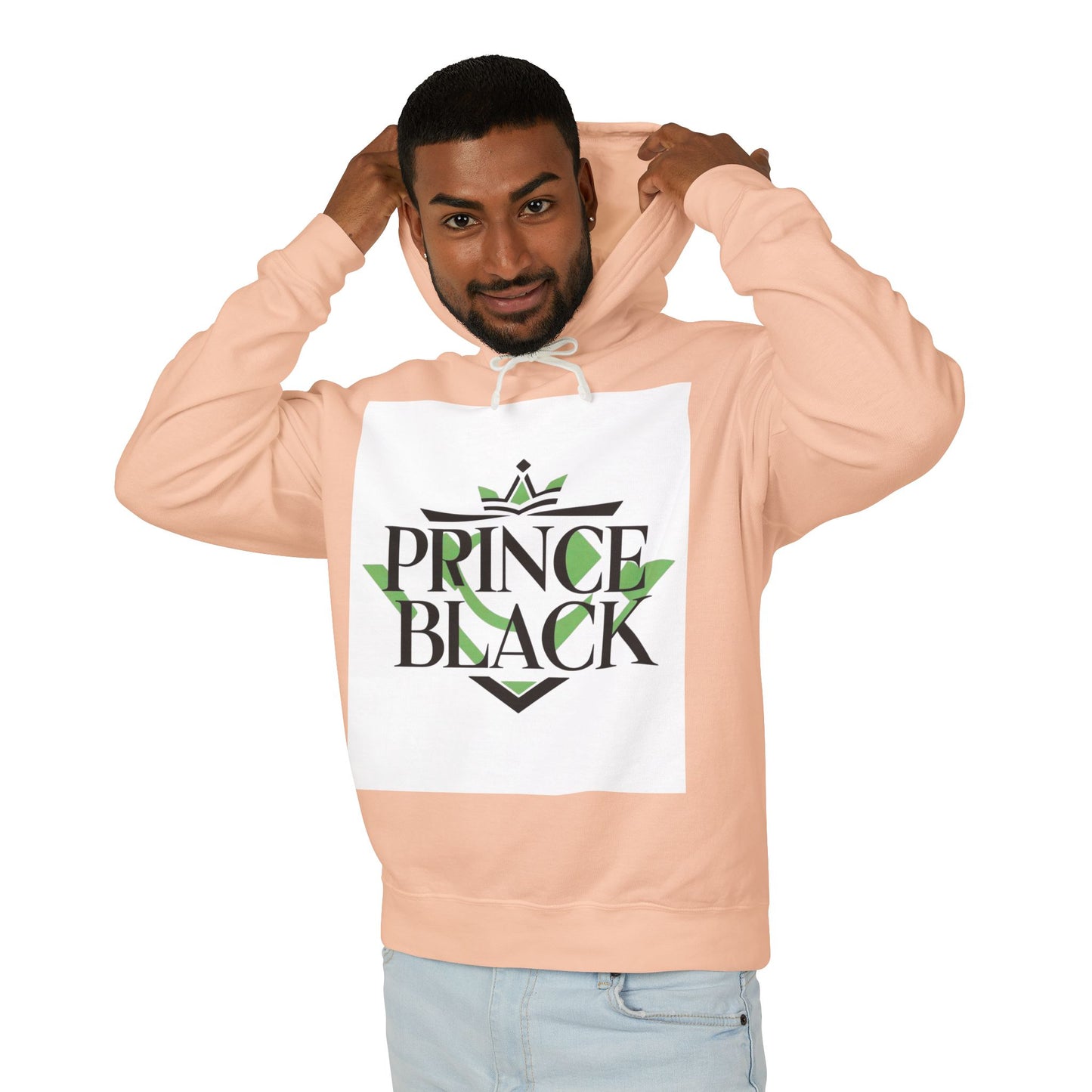 Unisex Lightweight Hooded Sweatshirt - 'Prince Black' Graphic Design