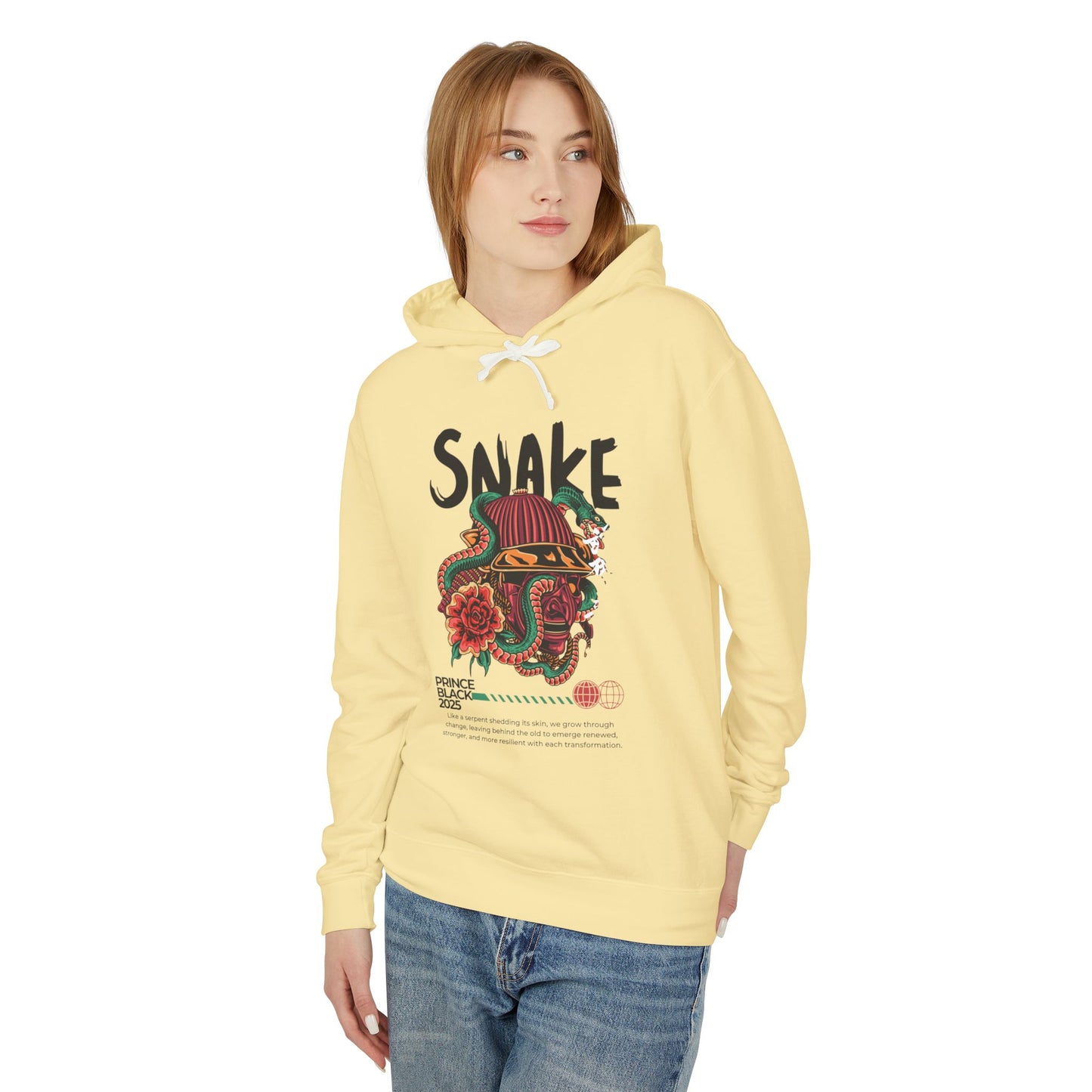 Lightweight Hooded Sweatshirt - 'Prince Black' Graphic Design 