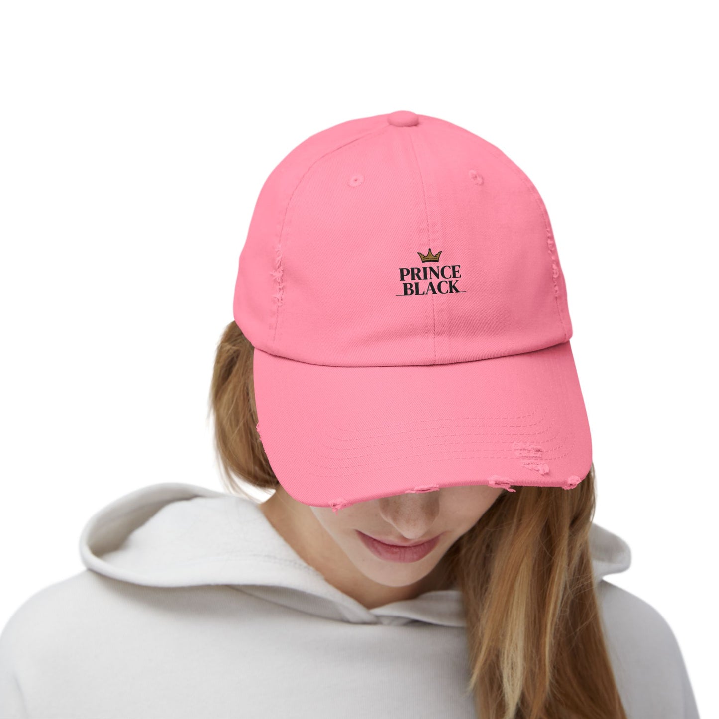 Distressed Cap - Stylish Prince Black Baseball Hat