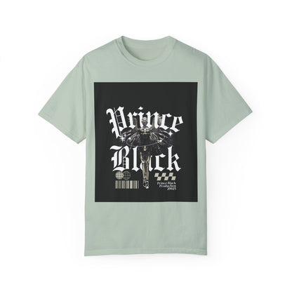 Garment-Dyed T-Shirt - "Prince Black" Graphic Tee - Streetwear Style for Music Lovers