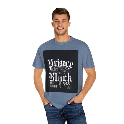 Garment-Dyed T-Shirt - "Prince Black" Graphic Tee - Streetwear Style for Music Lovers