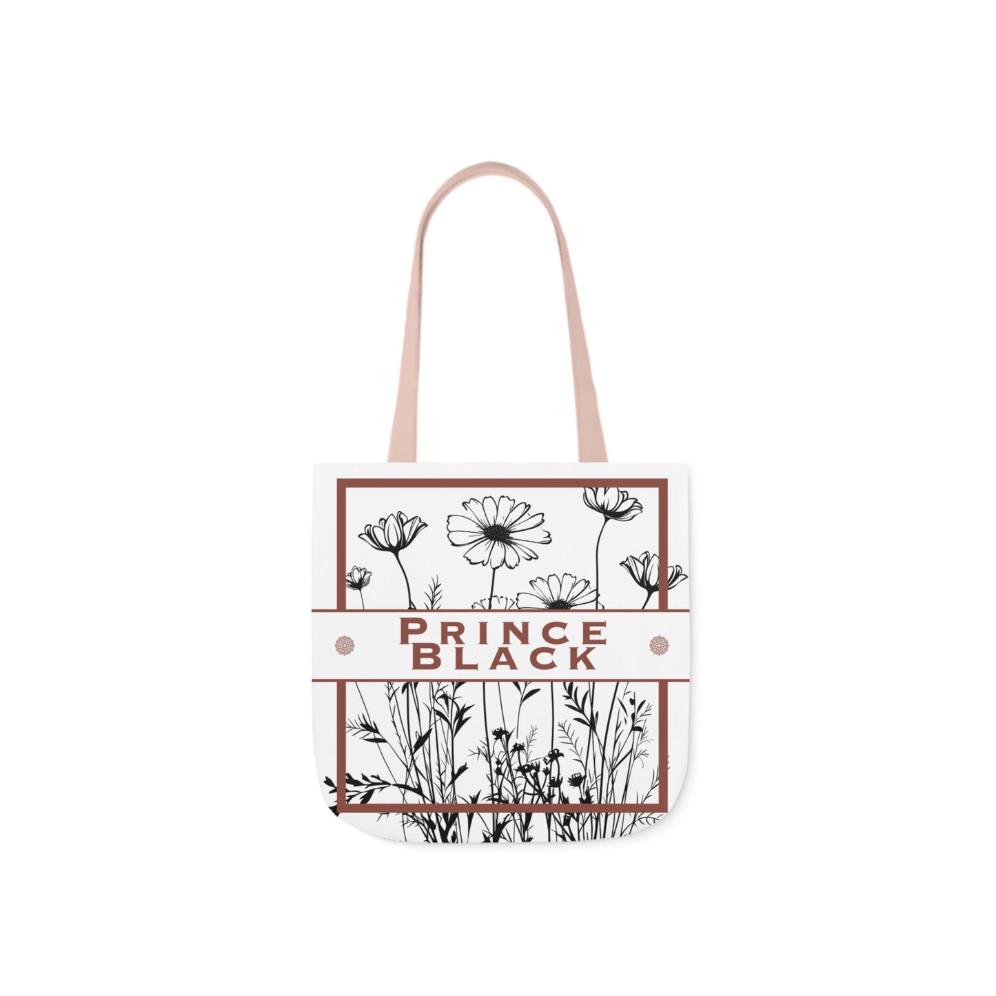 Floral Canvas Tote Bag with 5-Color Straps - Stylish &amp; Eco-Friendly 