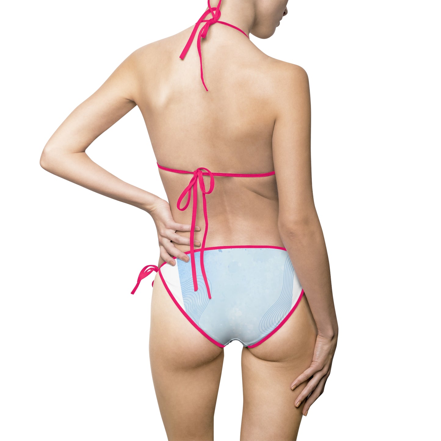 Elegant Women's Light Blue Bikini Swimsuit for Beach and Pool Days 