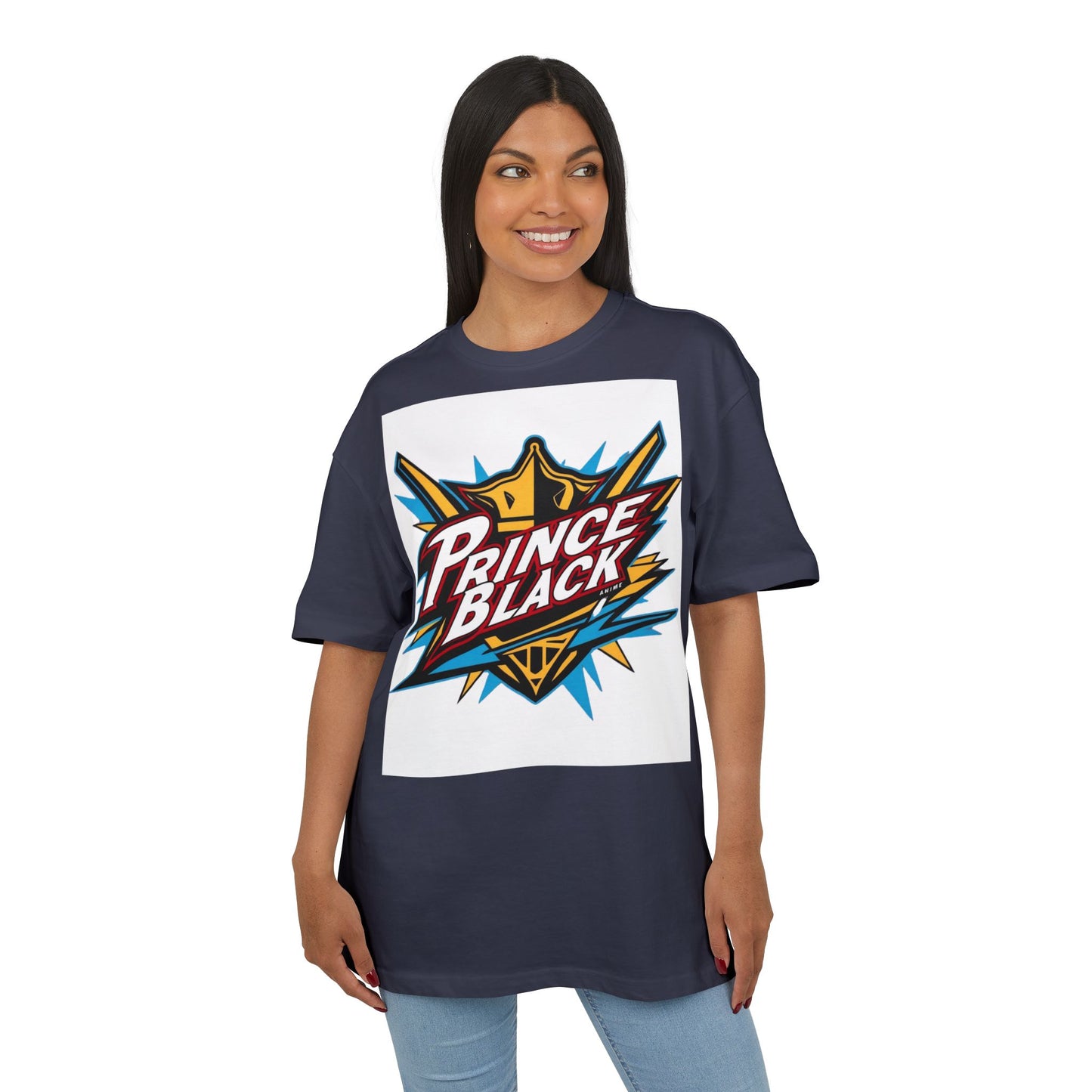 Unisex Oversized Tee - Energetic ‘Prince Black’ Graphic - Casual Streetwear