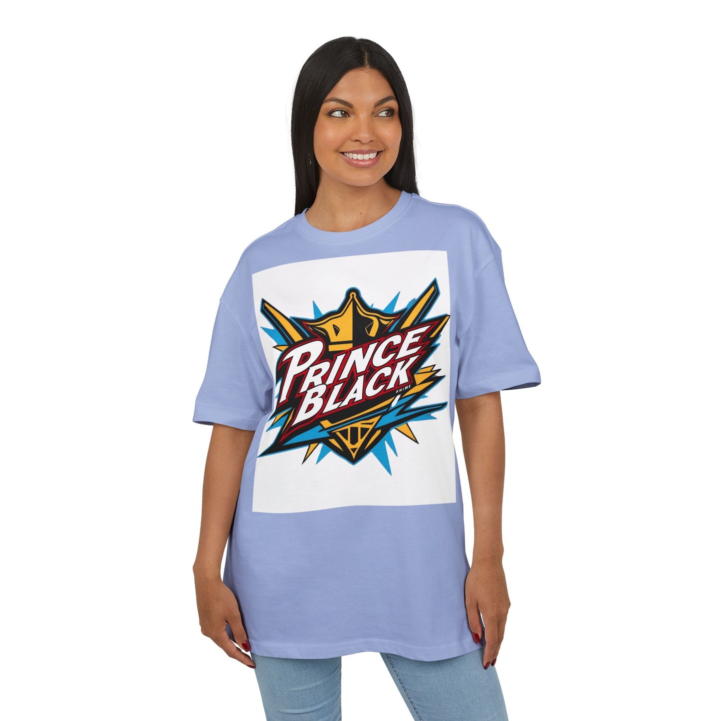 Unisex Oversized Tee - Energetic ‘Prince Black’ Graphic - Casual Streetwear