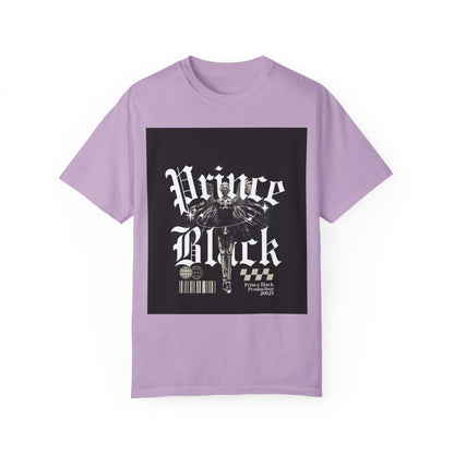 Garment-Dyed T-Shirt - "Prince Black" Graphic Tee - Streetwear Style for Music Lovers
