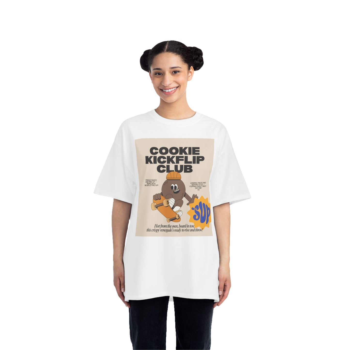 Cookie Kickflip Club T-Shirt - Fun Skateboarding Tee for Kids & Teens