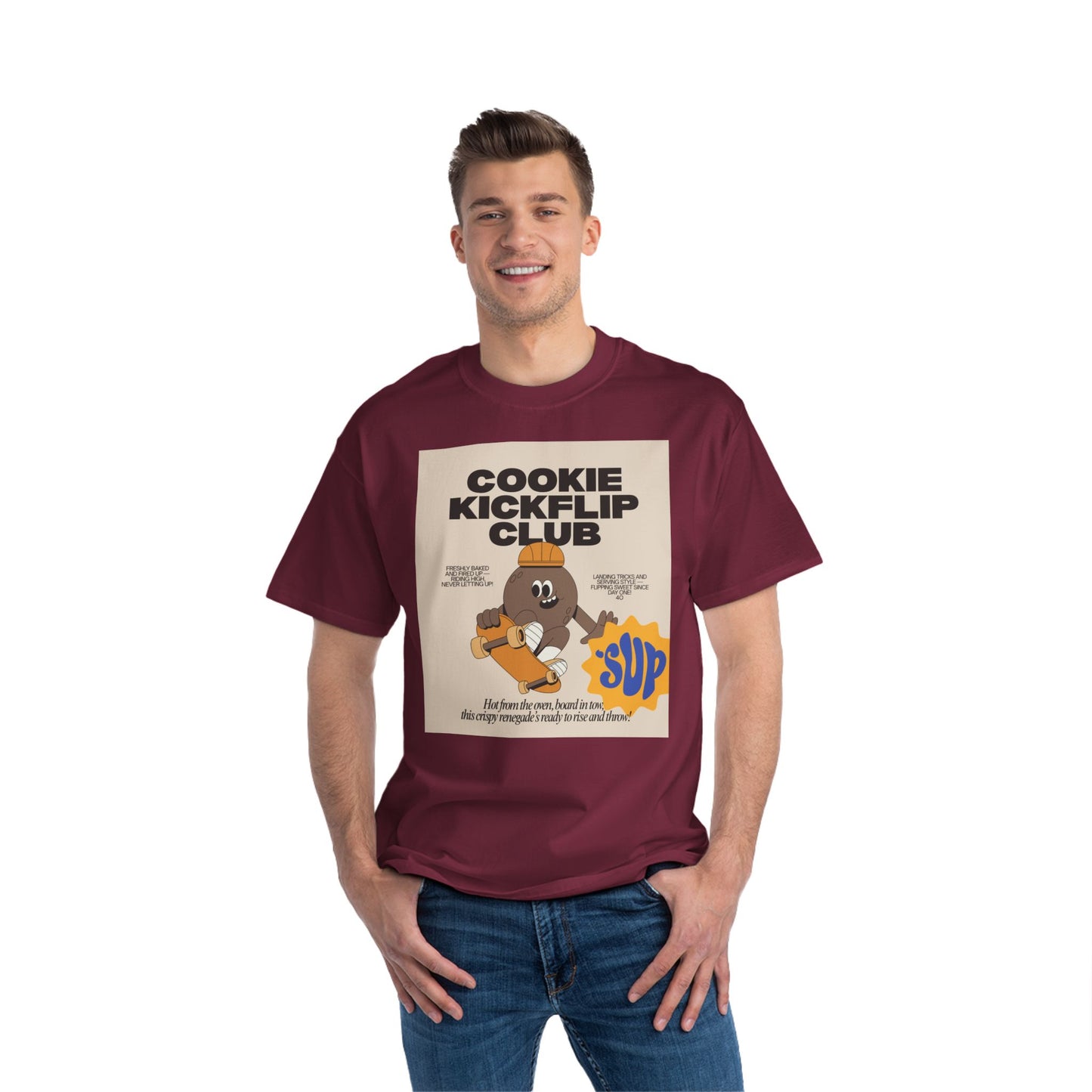 Cookie Kickflip Club T-Shirt - Fun Skateboarding Tee for Kids & Teens