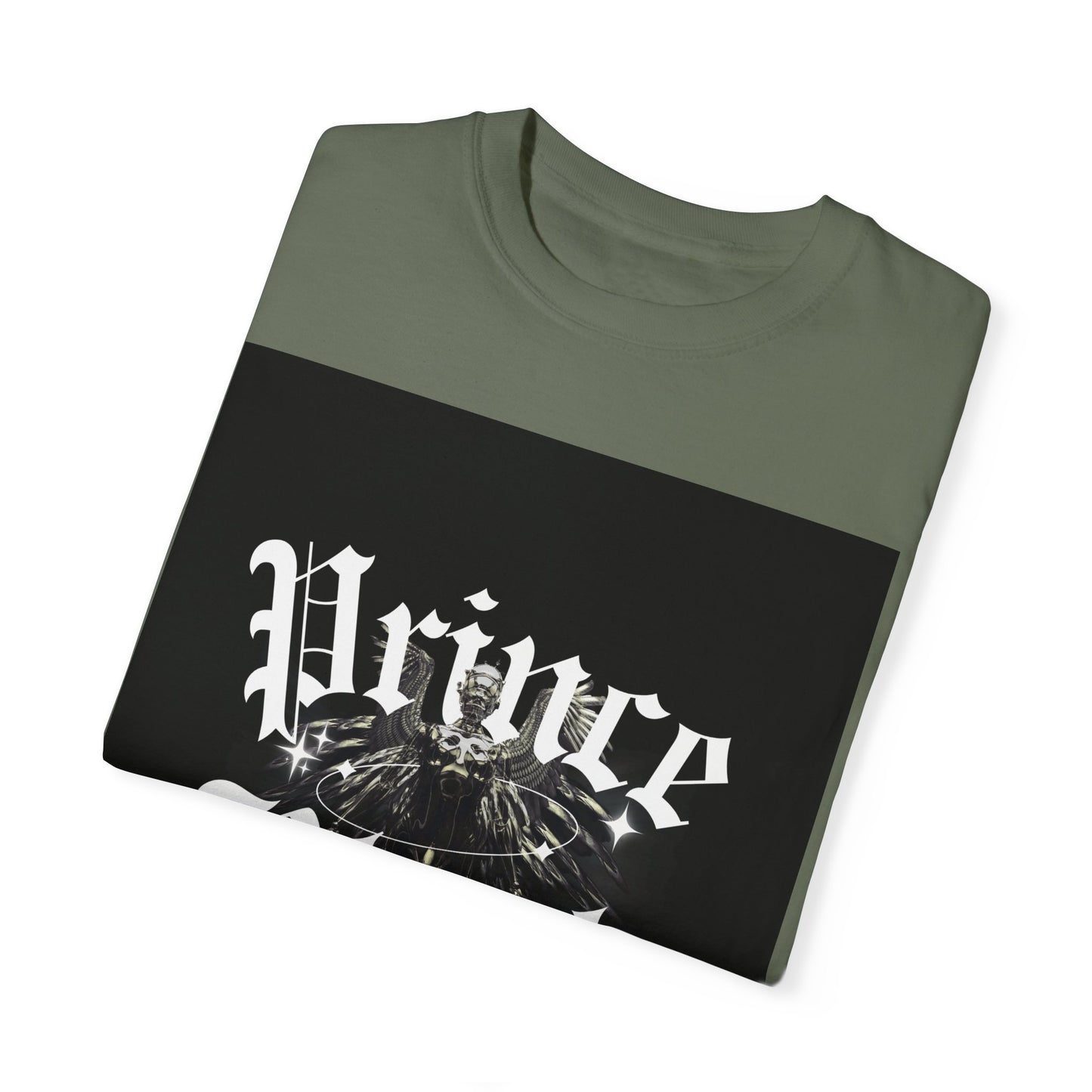 Garment-Dyed T-Shirt - "Prince Black" Graphic Tee - Streetwear Style for Music Lovers