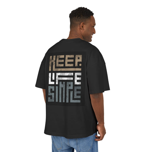 Unisex Keep Life Simple Box Tee - Oversized Cotton T-Shirt