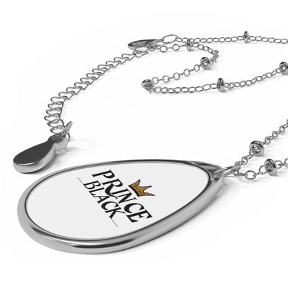 Personalized Oval Necklace - Customizable Jewelry with 'Prince Black' Design