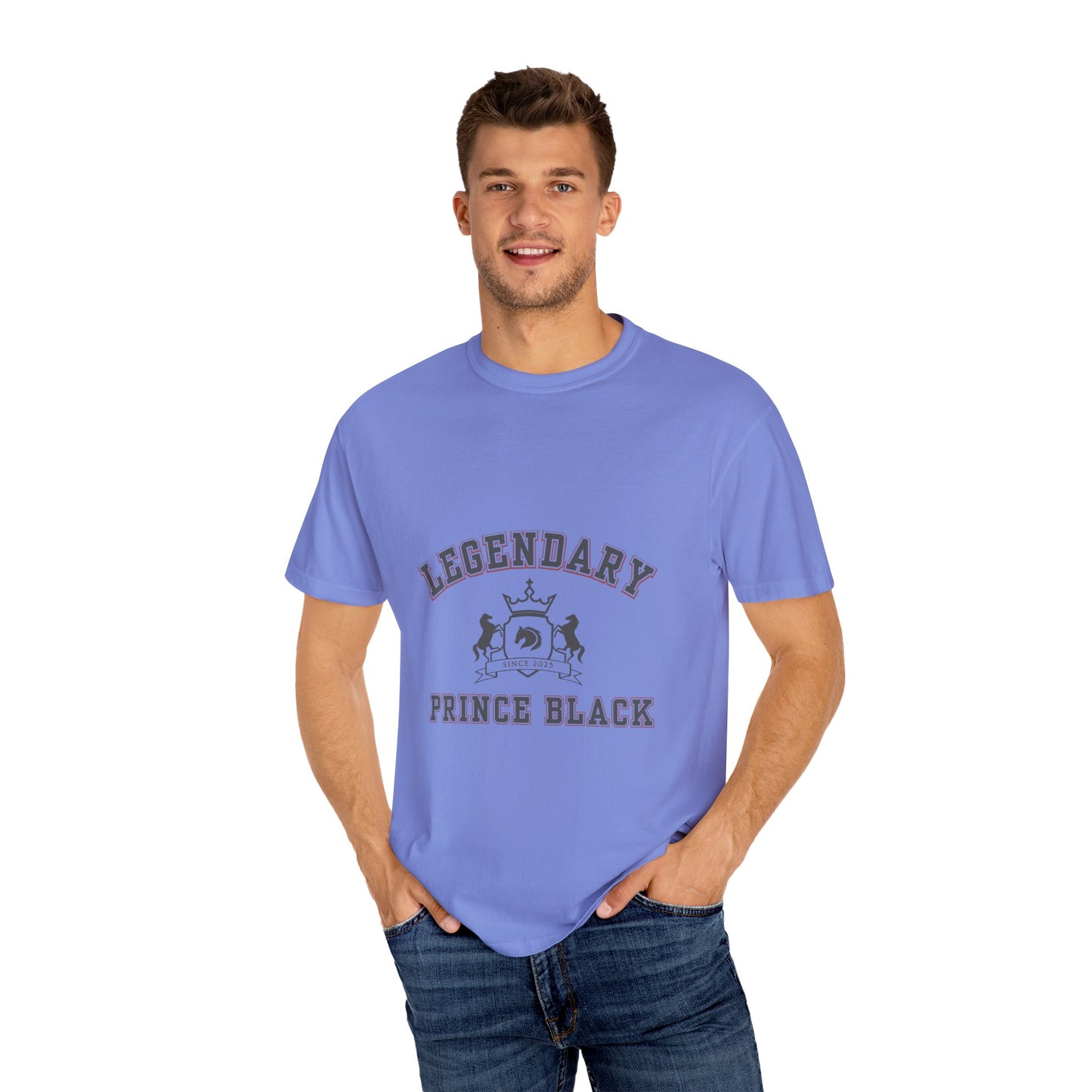 Legendary Prince Black Unisex Garment-Dyed T-Shirt