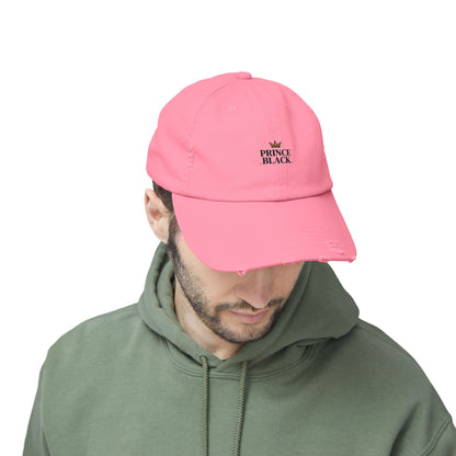 Distressed Cap - Stylish Prince Black Baseball Hat