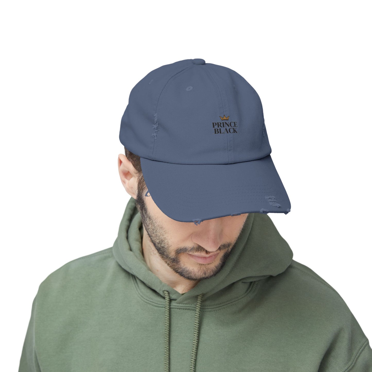 Distressed Cap - Stylish Prince Black Baseball Hat