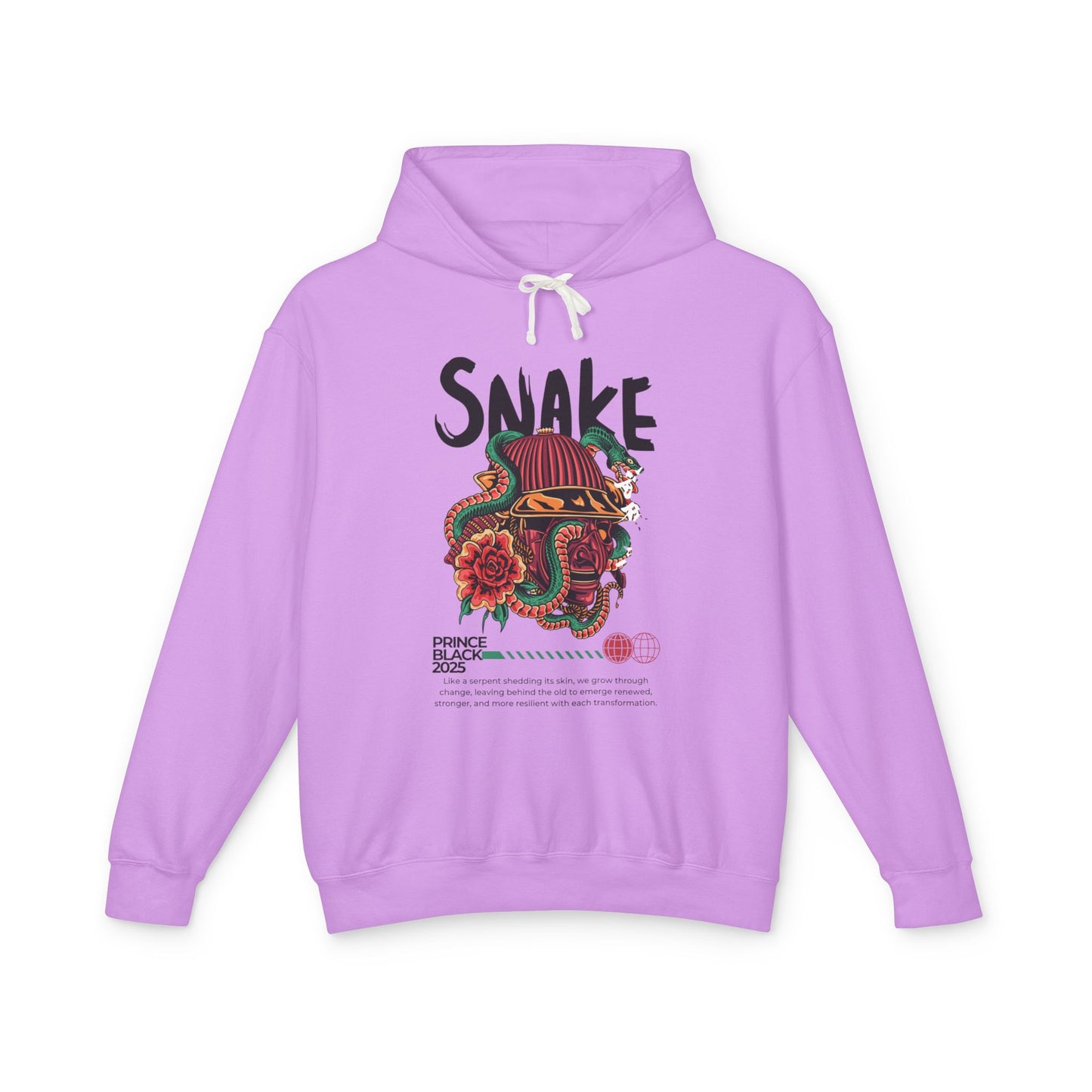 Lightweight Hooded Sweatshirt - 'Prince Black' Graphic Design 