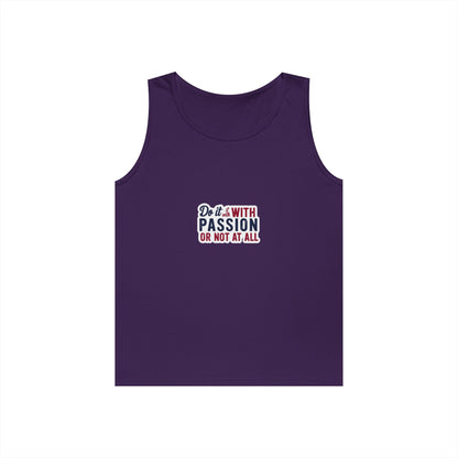 Inspirational Unisex Heavy Cotton Tank Top - "Do it with Passion or Not at All"