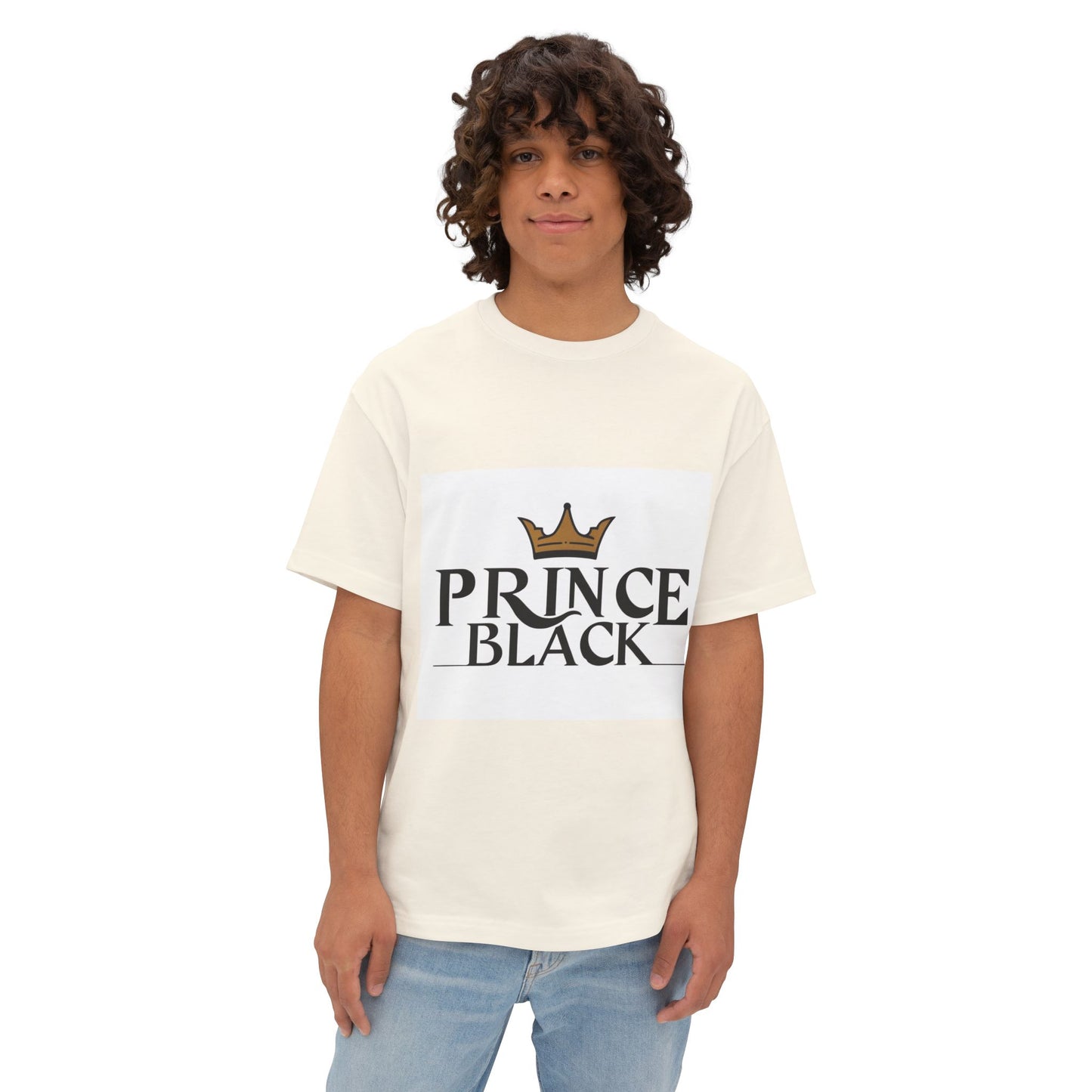 T-shirt oversize à imprimé couronne « Prince Black » 